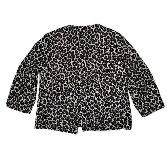 Chicos Modern Jacquard Animal Print Jacket Size Medium Cropped Sleeves BNWT - Picture 5 of 13